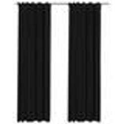 vidaXL Rideaux occultants aspect lin crochet 2pcs Anthracite 140x225cm - TU