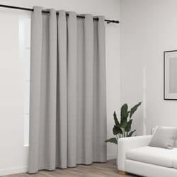 Vidaxl - Rideau occultant Aspect de lin avec œillets Gris 290x245 cm