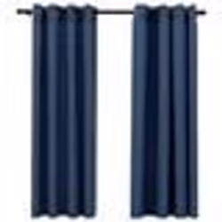 vidaXL Rideaux occultants Aspect lin avec œillets 2 pcs Bleu 140x175cm - TU