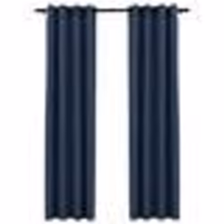vidaXL Rideaux occultants Aspect lin avec œillets 2 pcs Bleu 140x225cm - TU