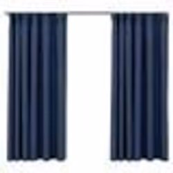 vidaXL Rideaux occultants aspect lin avec crochets 2pcs Bleu 140x175cm - TU