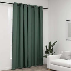 Vidaxl - Rideau occultant Aspect de lin avec œillets Vert 290x245 cm