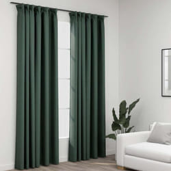 Vidaxl - Rideaux occultants aspect lin avec crochets 2pcs Vert 140x225cm