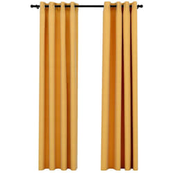 Rideaux occultants Aspect lin à œillets 2 pcs Jaune 140x225 cm - Vidaxl