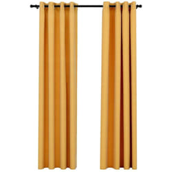 vidaXL Rideaux occultants Aspect lin à œillets 2 pcs Jaune 140x245 cm - TU