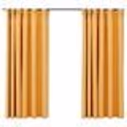 vidaXL Rideaux occultants aspect lin et crochets 2 pcs Jaune 140x175cm - TU
