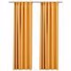 vidaXL Rideaux occultants aspect lin et crochets 2 pcs Jaune 140x245cm - TU
