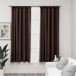 Vidaxl - Rideaux occultants aspect lin et crochets 2 pcs Taupe 140x175cm
