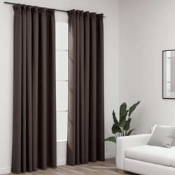 Vidaxl - Rideaux occultants aspect lin et crochets 2 pcs Taupe 140x225cm