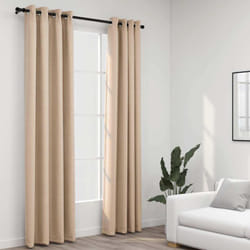 Vidaxl - Rideaux occultants Aspect lin avec œillets 2pcs Beige 140x225cm