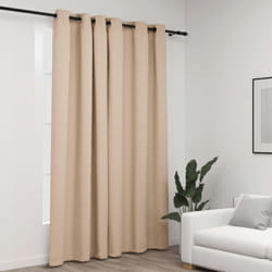 Rideau occultant aspect de lin avec œillets beige 290x245 cm