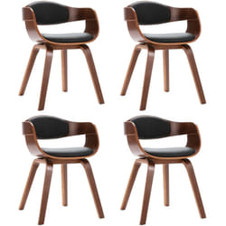 Vidaxl - Chaises à manger lot de 4 bois courbé et similicuir