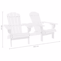 VidaXL 310067 chaise d'extérieur Terrace Siège rembourré Bois de pin Blanc - Vue supplémentaire 6