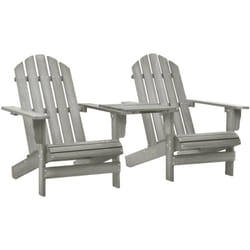 Chaises de jardin Adirondack avec table bois de sapin gris Vidaxl