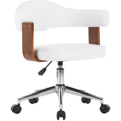 Vidaxl - Chaise pivotante de bureau Blanc Bois courbé et similicuir