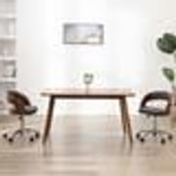 vidaXL Chaise pivotante de bureau Gris Bois courbé et tissu