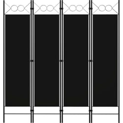Vidaxl - Cloison de séparation 4 panneaux Noir 160 x 180 cm