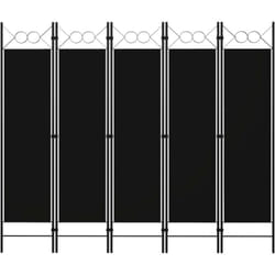vidaXL Cloison de séparation 5 panneaux Noir 200x180 cm - TU