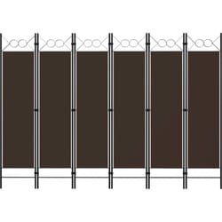Vidaxl - Cloison de séparation 6 panneaux Marron 240x180 cm