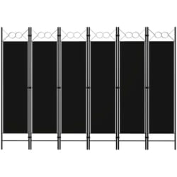 Vidaxl - Cloison de séparation 6 panneaux Noir 240x180 cm