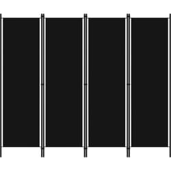 Vidaxl - Cloison de séparation 4 panneaux Noir 200x180 cm
