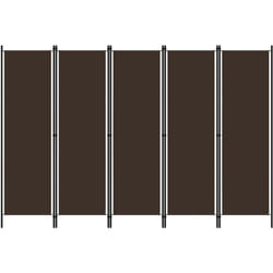 Vidaxl - Cloison de séparation 5 panneaux Marron 250x180 cm