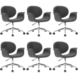 Chaises Pivotantes À Manger Lot De 6 Gris Tissu Vidaxl