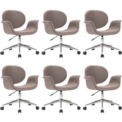 Chaises Pivotantes À Manger Lot De 6 Taupe Tissu Vidaxl