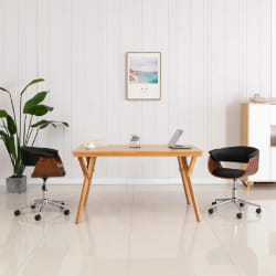 vidaXL Lot de 2 chaises pivotantes - Noir