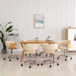 vidaXL Chaises pivotantes - Crème