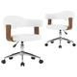 vidaXL Chaises pivotantes à manger lot de 2 bois courbé et similicuir - TU