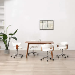 vidaXL Chaises pivotantes - Bois et similicuir
