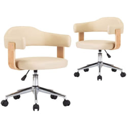 Vidaxl - Chaises pivotantes à manger lot de 2 crème similicuir