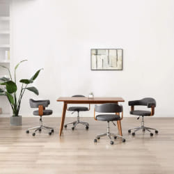 vidaXL Chaises pivotantes - Lot de 4 - Gris bois