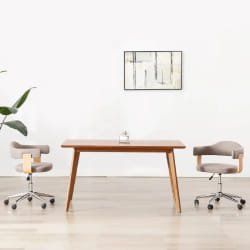 VIDAXL Chaises Pivotantes Lot de 2 - Taupe