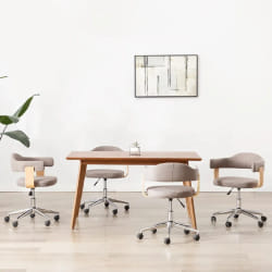 vidaXL Chaises pivotantes à manger (4 pièces) - Taupe