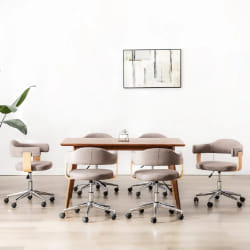 vidaXL Chaises pivotantes taupe