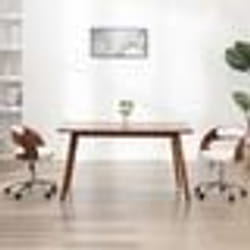 vidaXL Chaises pivotantes à manger lot de 2 bois courbé et similicuir - TU