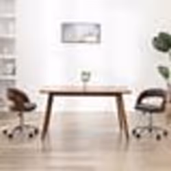 vidaXL Chaises pivotantes à manger lot de 2 gris bois courbé et tissu - TU