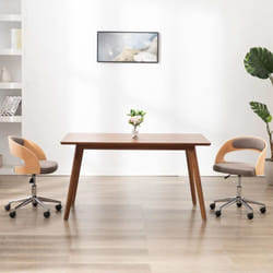 Vidaxl Chaises Pivotantes À Manger Lot De 2 Taupe Bois Courbé Et Tissu