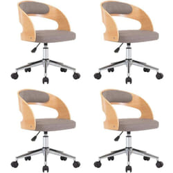 Chaises Pivotantes À Manger Lot De 4 Taupe Bois Courbé Et Tissu Vidaxl