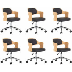 Chaises Pivotantes À Manger Lot De 6 Bois Courbé Et Similicuir Vidaxl