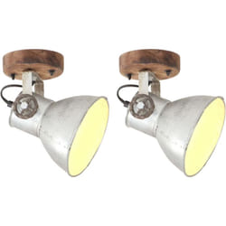Lampe murale industrielle/plafonnier 2 pcs Argenté 20x25 cm E27 Vidaxl