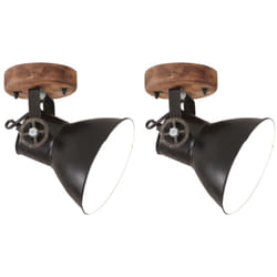 Vidaxl - Lampe murale industrielle/de plafond 2 pcs Noir 20x25 cm E27