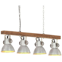Vidaxl - Plafonnier industriel Argenté E27 Bois de manguier