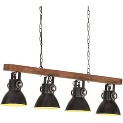 Vidaxl - Plafonnier industriel Noir E27 Bois de manguier