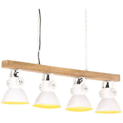 Vidaxl - Plafonnier industriel Blanc E27 Bois de manguier