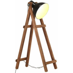 Lampadaire Noir E27 Bois de manguier massif vidaXL