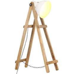 Vidaxl - Lampadaire Blanc E27 Bois de manguier massif