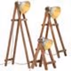 vidaXL Lampadaires 3 pcs Argenté E27 Bois de manguier massif - TU